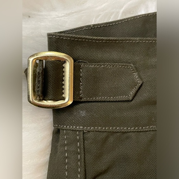 VTG NON STOCK British Army Style Double Pleated Trousers Army Green, Size 30 - Picture 4 of 14